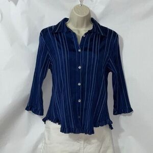 ☀️Aegean Top, Blue Stripes, Size S